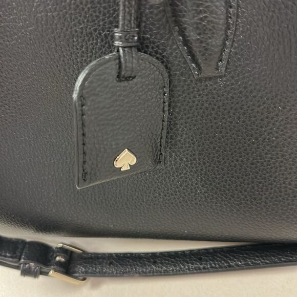 kate spade Eva Black Pebbled Leather Mid Sized  Satchel Crossbody Bag - Picture 6 of 10
